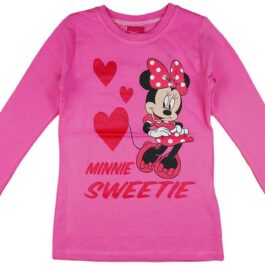Disney Minnie csillámos, szíves hosszú ujjú lányka póló