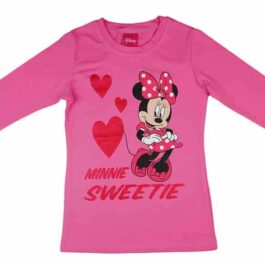 Disney Minnie csillámos, szíves hosszú ujjú lányka póló