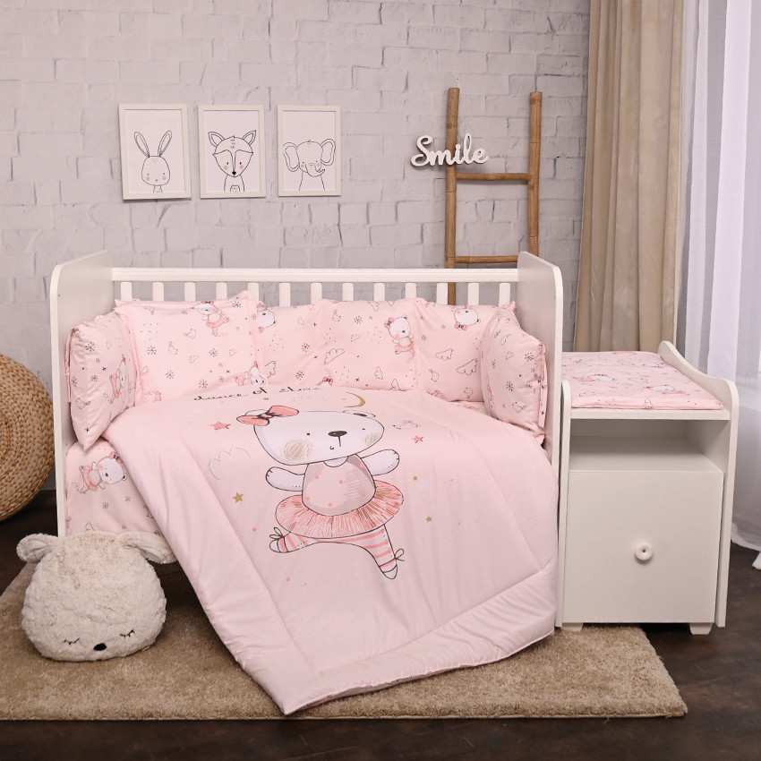 Lorelli ágynemű garnitúra Trend kombi ágyhoz - Pink Ballerina Bear Lorelli ágynemű garnitúra Trend kombi ágyhoz - Pink Ballerina Bear