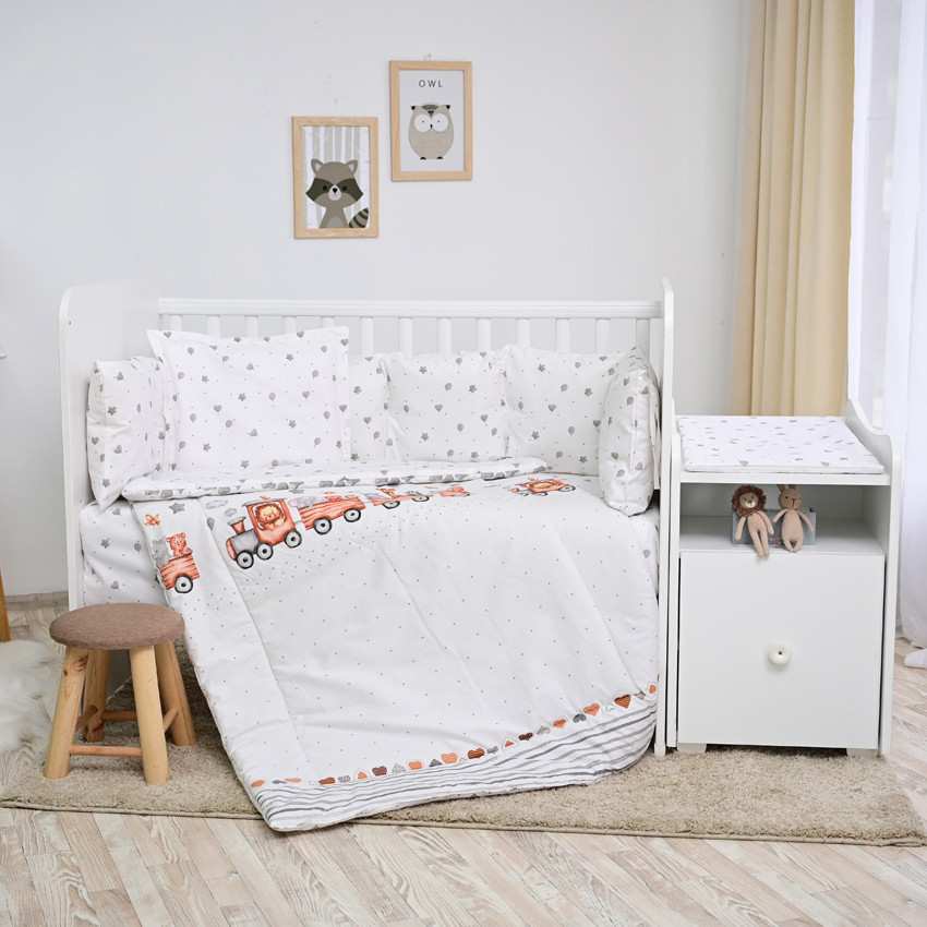 Lorelli ágynemű garnitúra Trend kombi ágyhoz - Train Grey Lorelli ágynemű garnitúra Trend kombi ágyhoz - Train Grey
