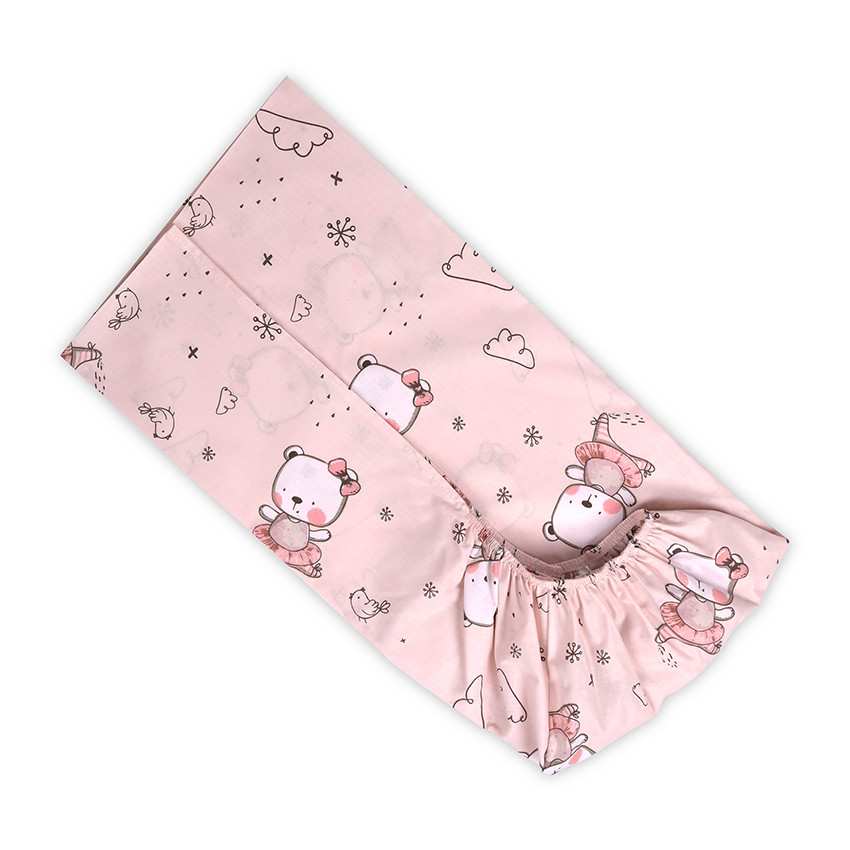 Lorelli gumis lepedő 60x120 + 15cm - Pink Ballerina Bear Lorelli gumis lepedő 60x120 + 15cm - Pink Ballerina Bear