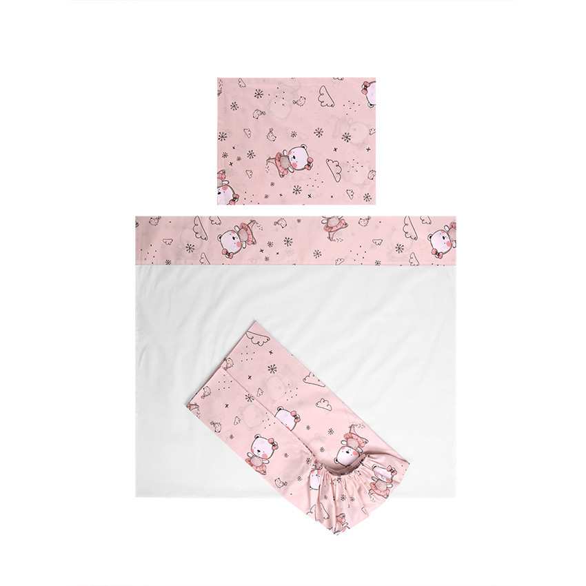 Lorelli Tiny Dream Trio ágynemű garnitúra 70x140 - Pink Ballerina Bear