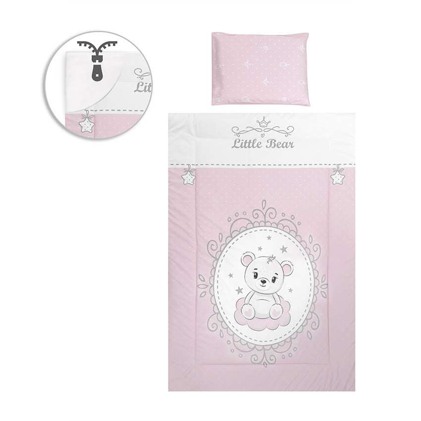 Lorelli 5 részes ágynemű garnitúra - Little Bear Pink